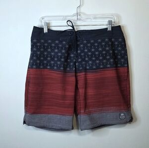Travis Mathew Murica Fun Boardshort Heather Blue Nights Size 34